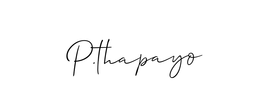 if you are searching for the best signature style for your name P.thapayo. so please give up your signature search. here we have designed multiple signature styles  using Allison_Script. P.thapayo signature style 2 images and pictures png