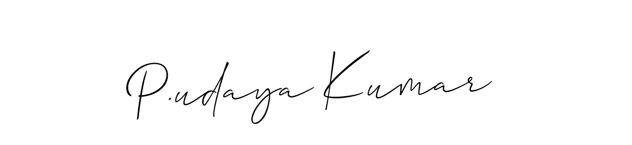 How to make P.udaya Kumar signature? Allison_Script is a professional autograph style. Create handwritten signature for P.udaya Kumar name. P.udaya Kumar signature style 2 images and pictures png