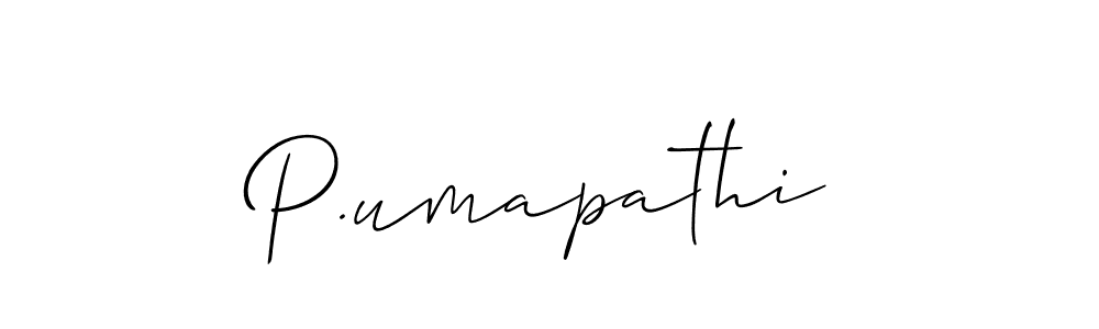 if you are searching for the best signature style for your name P.umapathi. so please give up your signature search. here we have designed multiple signature styles  using Allison_Script. P.umapathi signature style 2 images and pictures png