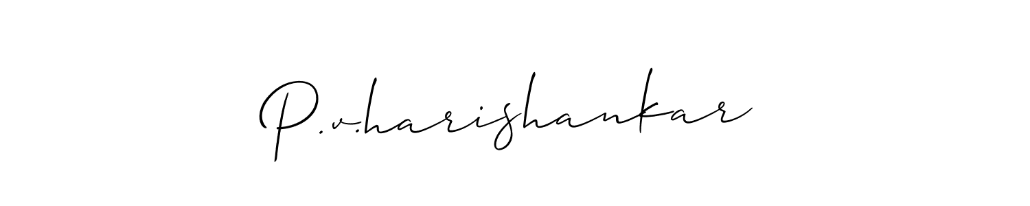 How to make P.v.harishankar signature? Allison_Script is a professional autograph style. Create handwritten signature for P.v.harishankar name. P.v.harishankar signature style 2 images and pictures png
