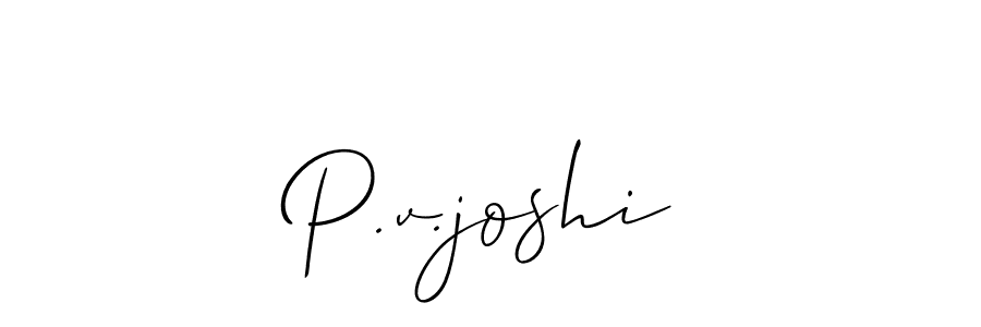 Create a beautiful signature design for name P.v.joshi. With this signature (Allison_Script) fonts, you can make a handwritten signature for free. P.v.joshi signature style 2 images and pictures png