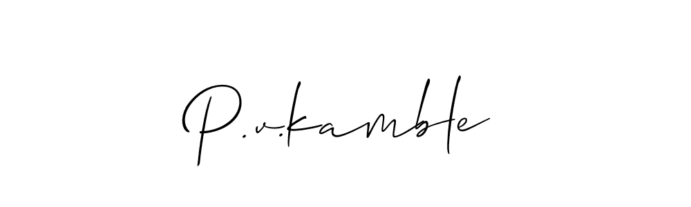 Create a beautiful signature design for name P.v.kamble. With this signature (Allison_Script) fonts, you can make a handwritten signature for free. P.v.kamble signature style 2 images and pictures png