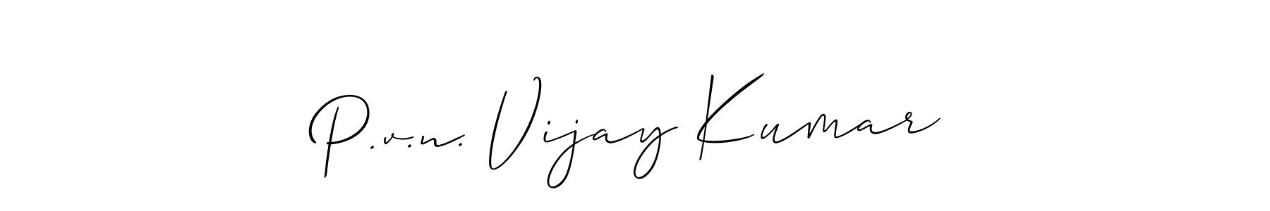 Make a beautiful signature design for name P.v.n. Vijay Kumar. With this signature (Allison_Script) style, you can create a handwritten signature for free. P.v.n. Vijay Kumar signature style 2 images and pictures png