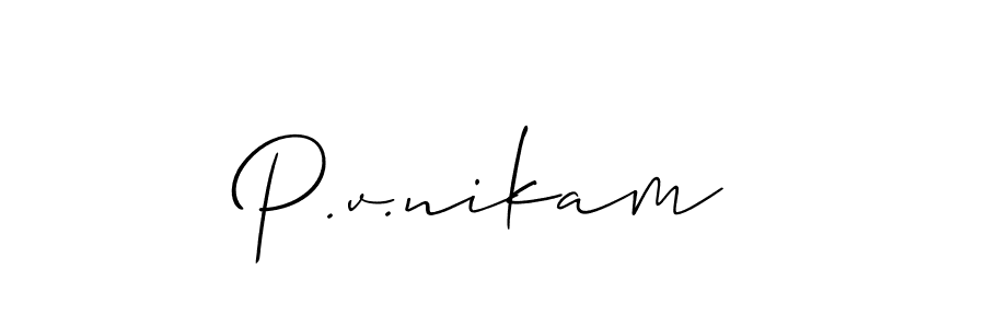 It looks lik you need a new signature style for name P.v.nikam. Design unique handwritten (Allison_Script) signature with our free signature maker in just a few clicks. P.v.nikam signature style 2 images and pictures png