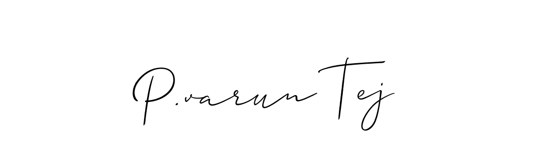 Create a beautiful signature design for name P.varun Tej. With this signature (Allison_Script) fonts, you can make a handwritten signature for free. P.varun Tej signature style 2 images and pictures png