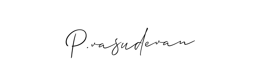 Create a beautiful signature design for name P.vasudevan. With this signature (Allison_Script) fonts, you can make a handwritten signature for free. P.vasudevan signature style 2 images and pictures png