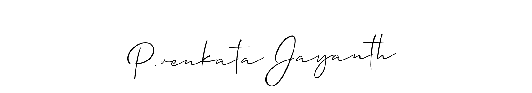 Best and Professional Signature Style for P.venkata Jayanth. Allison_Script Best Signature Style Collection. P.venkata Jayanth signature style 2 images and pictures png