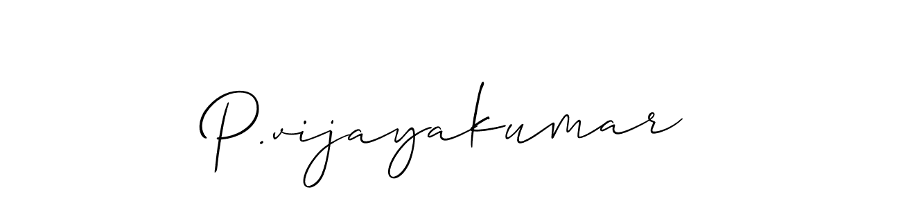 Also we have P.vijayakumar name is the best signature style. Create professional handwritten signature collection using Allison_Script autograph style. P.vijayakumar signature style 2 images and pictures png
