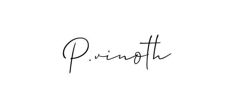 The best way (Allison_Script) to make a short signature is to pick only two or three words in your name. The name P.vinoth include a total of six letters. For converting this name. P.vinoth signature style 2 images and pictures png