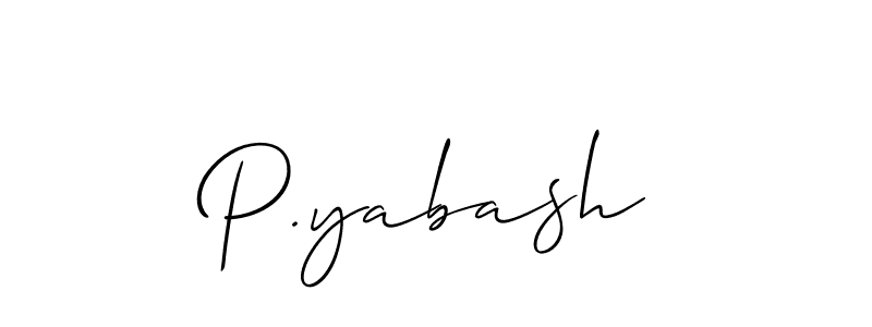 The best way (Allison_Script) to make a short signature is to pick only two or three words in your name. The name P.yabash include a total of six letters. For converting this name. P.yabash signature style 2 images and pictures png