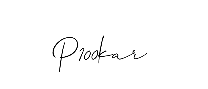 The best way (Allison_Script) to make a short signature is to pick only two or three words in your name. The name P100kar include a total of six letters. For converting this name. P100kar signature style 2 images and pictures png