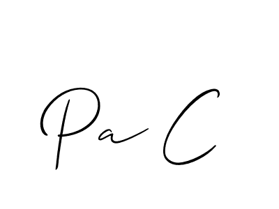 It looks lik you need a new signature style for name Pa C. Design unique handwritten (Allison_Script) signature with our free signature maker in just a few clicks. Pa C signature style 2 images and pictures png