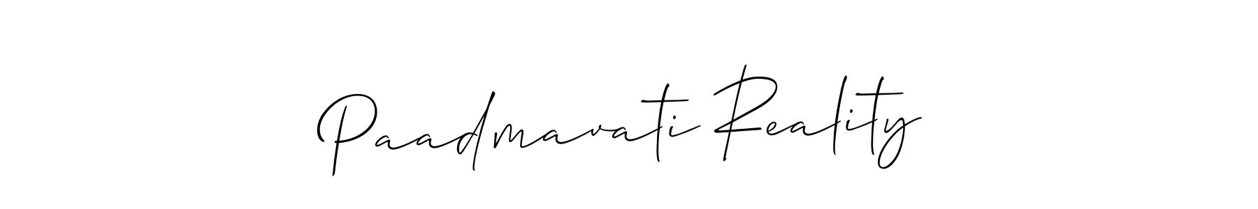 Make a beautiful signature design for name Paadmavati Reality. With this signature (Allison_Script) style, you can create a handwritten signature for free. Paadmavati Reality signature style 2 images and pictures png