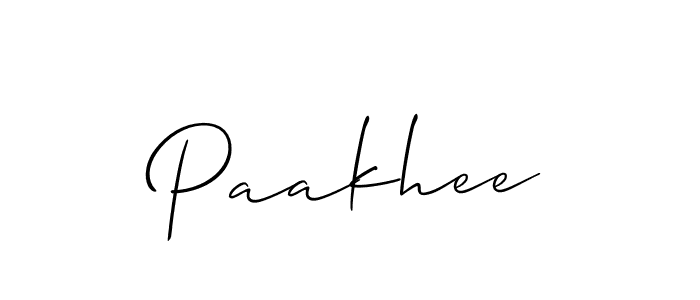 How to make Paakhee signature? Allison_Script is a professional autograph style. Create handwritten signature for Paakhee name. Paakhee signature style 2 images and pictures png