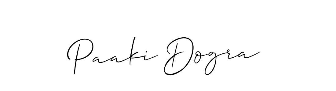How to make Paaki Dogra name signature. Use Allison_Script style for creating short signs online. This is the latest handwritten sign. Paaki Dogra signature style 2 images and pictures png