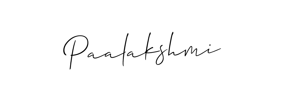 Design your own signature with our free online signature maker. With this signature software, you can create a handwritten (Allison_Script) signature for name Paalakshmi. Paalakshmi signature style 2 images and pictures png