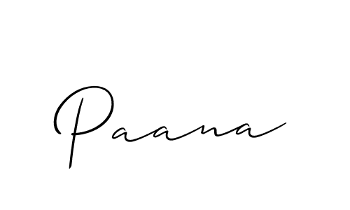 Design your own signature with our free online signature maker. With this signature software, you can create a handwritten (Allison_Script) signature for name Paana. Paana signature style 2 images and pictures png