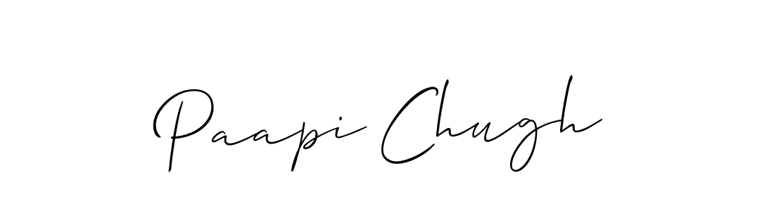 Also You can easily find your signature by using the search form. We will create Paapi Chugh name handwritten signature images for you free of cost using Allison_Script sign style. Paapi Chugh signature style 2 images and pictures png