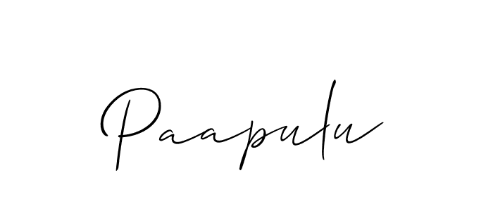 It looks lik you need a new signature style for name Paapulu. Design unique handwritten (Allison_Script) signature with our free signature maker in just a few clicks. Paapulu signature style 2 images and pictures png