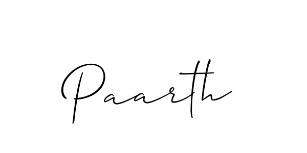 Make a beautiful signature design for name Paarth. With this signature (Allison_Script) style, you can create a handwritten signature for free. Paarth signature style 2 images and pictures png