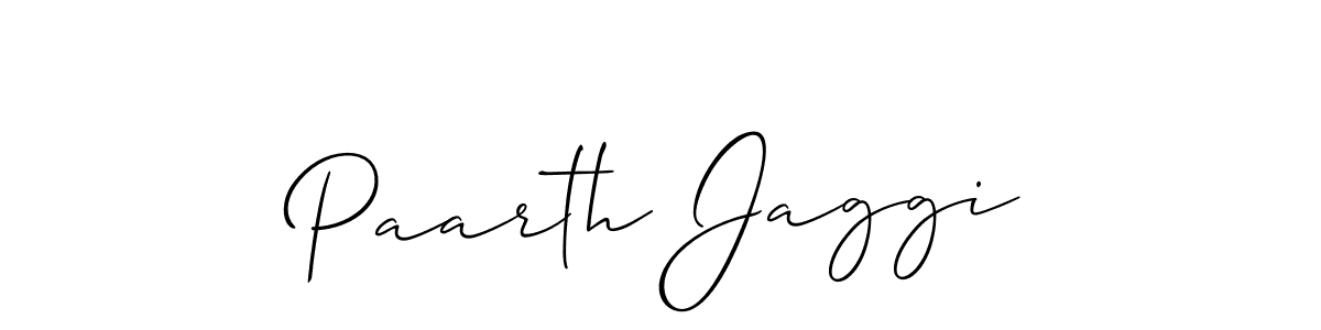 How to make Paarth Jaggi name signature. Use Allison_Script style for creating short signs online. This is the latest handwritten sign. Paarth Jaggi signature style 2 images and pictures png