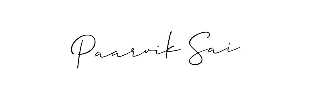 Paarvik Sai stylish signature style. Best Handwritten Sign (Allison_Script) for my name. Handwritten Signature Collection Ideas for my name Paarvik Sai. Paarvik Sai signature style 2 images and pictures png