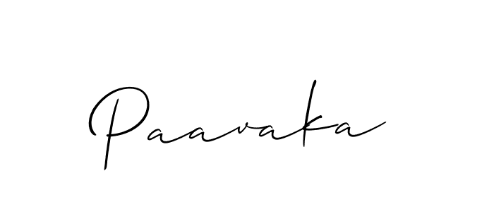 Design your own signature with our free online signature maker. With this signature software, you can create a handwritten (Allison_Script) signature for name Paavaka. Paavaka signature style 2 images and pictures png