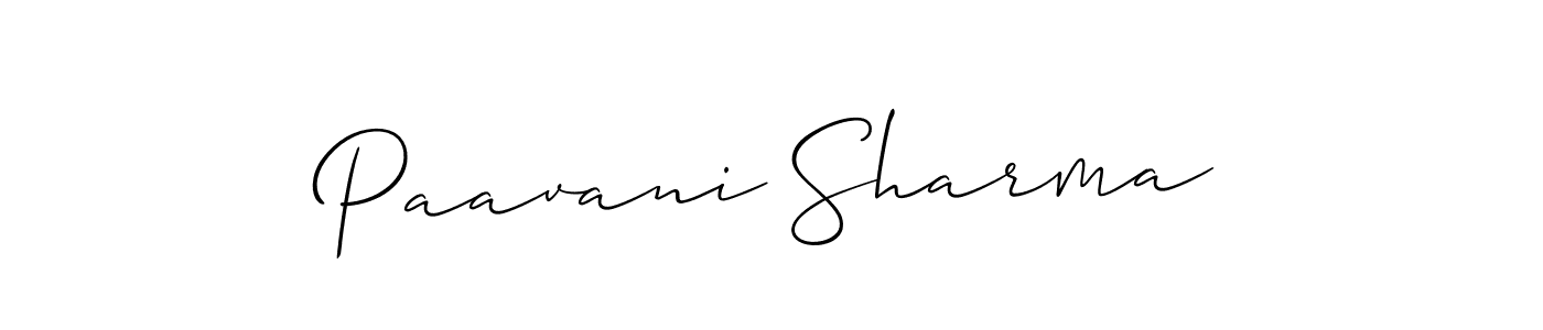How to make Paavani Sharma name signature. Use Allison_Script style for creating short signs online. This is the latest handwritten sign. Paavani Sharma signature style 2 images and pictures png