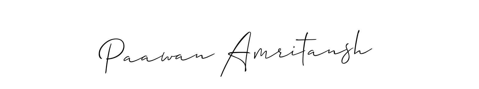 Make a beautiful signature design for name Paawan Amritansh. With this signature (Allison_Script) style, you can create a handwritten signature for free. Paawan Amritansh signature style 2 images and pictures png