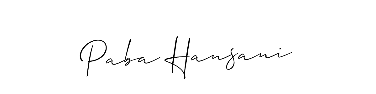 if you are searching for the best signature style for your name Paba Hansani. so please give up your signature search. here we have designed multiple signature styles  using Allison_Script. Paba Hansani signature style 2 images and pictures png