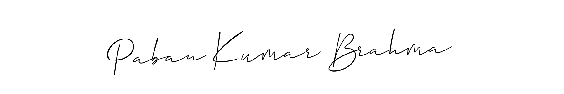 You should practise on your own different ways (Allison_Script) to write your name (Paban Kumar Brahma) in signature. don't let someone else do it for you. Paban Kumar Brahma signature style 2 images and pictures png