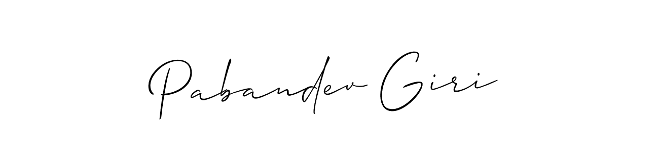 Make a beautiful signature design for name Pabandev Giri. With this signature (Allison_Script) style, you can create a handwritten signature for free. Pabandev Giri signature style 2 images and pictures png
