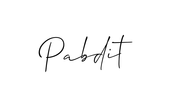 The best way (Allison_Script) to make a short signature is to pick only two or three words in your name. The name Pabdit include a total of six letters. For converting this name. Pabdit signature style 2 images and pictures png