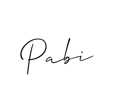 Create a beautiful signature design for name Pabi. With this signature (Allison_Script) fonts, you can make a handwritten signature for free. Pabi signature style 2 images and pictures png