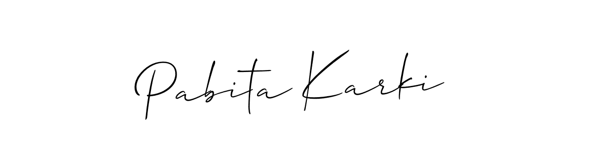 Also You can easily find your signature by using the search form. We will create Pabita Karki name handwritten signature images for you free of cost using Allison_Script sign style. Pabita Karki signature style 2 images and pictures png