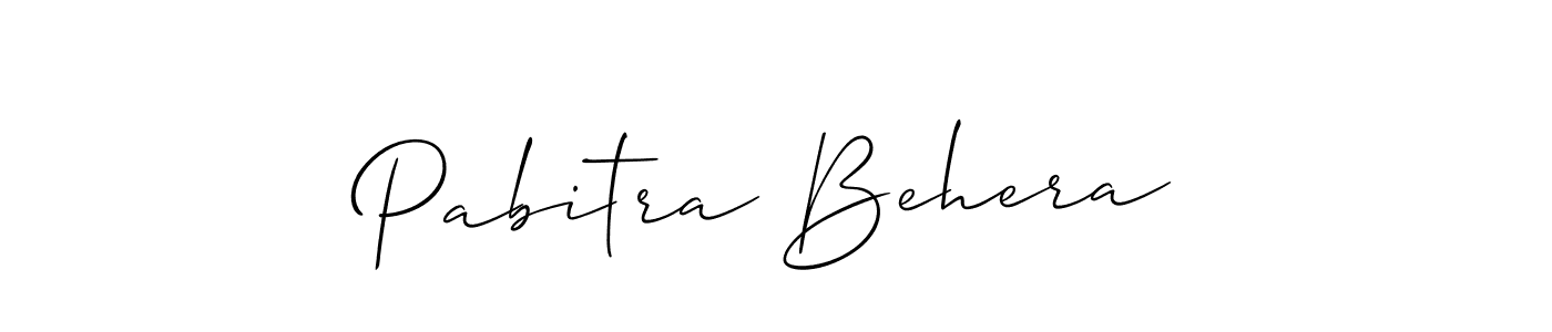 Design your own signature with our free online signature maker. With this signature software, you can create a handwritten (Allison_Script) signature for name Pabitra Behera. Pabitra Behera signature style 2 images and pictures png