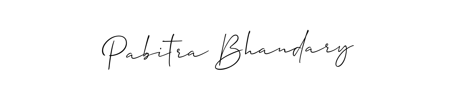 Also we have Pabitra Bhandary name is the best signature style. Create professional handwritten signature collection using Allison_Script autograph style. Pabitra Bhandary signature style 2 images and pictures png