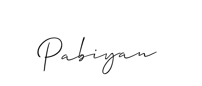 It looks lik you need a new signature style for name Pabiyan. Design unique handwritten (Allison_Script) signature with our free signature maker in just a few clicks. Pabiyan signature style 2 images and pictures png