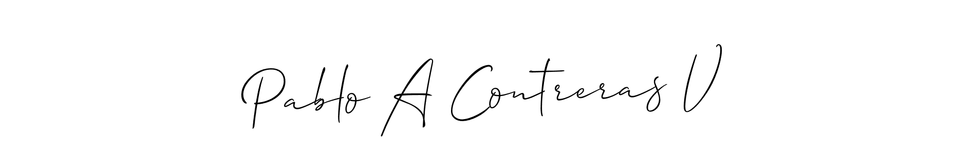 Pablo A Contreras V stylish signature style. Best Handwritten Sign (Allison_Script) for my name. Handwritten Signature Collection Ideas for my name Pablo A Contreras V. Pablo A Contreras V signature style 2 images and pictures png