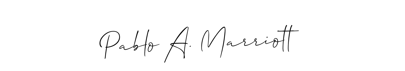 Make a short Pablo A. Marriott signature style. Manage your documents anywhere anytime using Allison_Script. Create and add eSignatures, submit forms, share and send files easily. Pablo A. Marriott signature style 2 images and pictures png