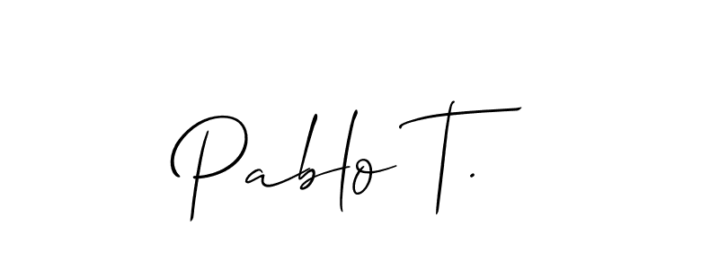 Use a signature maker to create a handwritten signature online. With this signature software, you can design (Allison_Script) your own signature for name Pablo T.. Pablo T. signature style 2 images and pictures png
