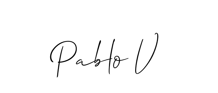 Create a beautiful signature design for name Pablo V. With this signature (Allison_Script) fonts, you can make a handwritten signature for free. Pablo V signature style 2 images and pictures png