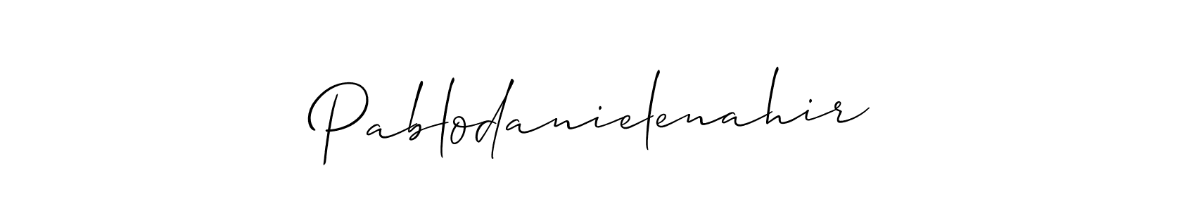 Use a signature maker to create a handwritten signature online. With this signature software, you can design (Allison_Script) your own signature for name Pablodanielenahir. Pablodanielenahir signature style 2 images and pictures png