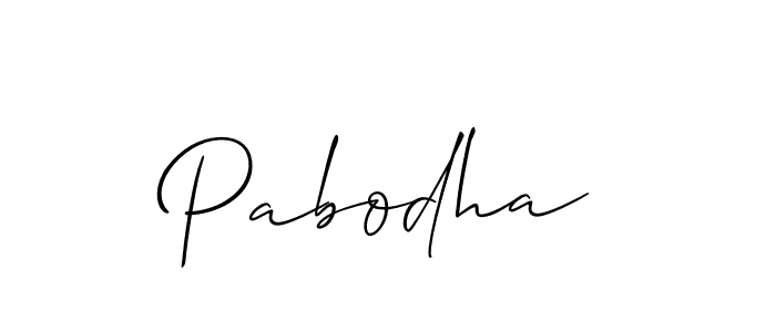 It looks lik you need a new signature style for name Pabodha. Design unique handwritten (Allison_Script) signature with our free signature maker in just a few clicks. Pabodha signature style 2 images and pictures png