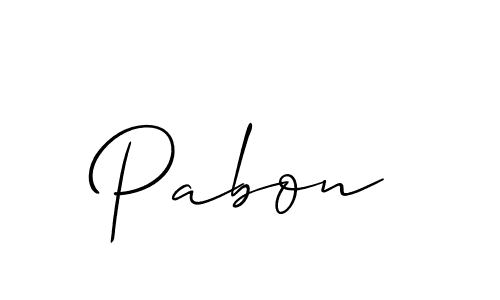 How to make Pabon signature? Allison_Script is a professional autograph style. Create handwritten signature for Pabon name. Pabon signature style 2 images and pictures png