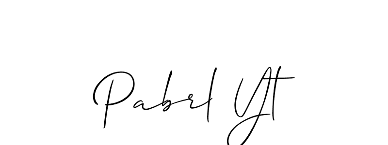 Also You can easily find your signature by using the search form. We will create Pabrl Yt name handwritten signature images for you free of cost using Allison_Script sign style. Pabrl Yt signature style 2 images and pictures png