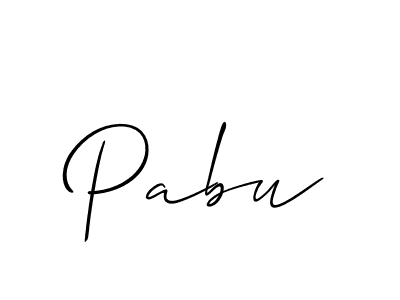 Design your own signature with our free online signature maker. With this signature software, you can create a handwritten (Allison_Script) signature for name Pabu. Pabu signature style 2 images and pictures png