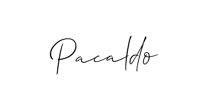 Create a beautiful signature design for name Pacaldo. With this signature (Allison_Script) fonts, you can make a handwritten signature for free. Pacaldo signature style 2 images and pictures png