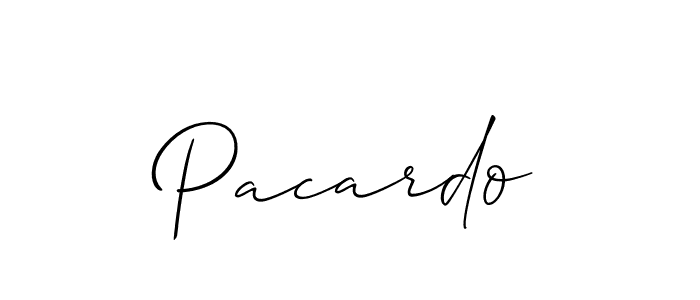 The best way (Allison_Script) to make a short signature is to pick only two or three words in your name. The name Pacardo include a total of six letters. For converting this name. Pacardo signature style 2 images and pictures png