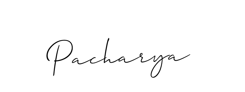 Use a signature maker to create a handwritten signature online. With this signature software, you can design (Allison_Script) your own signature for name Pacharya. Pacharya signature style 2 images and pictures png